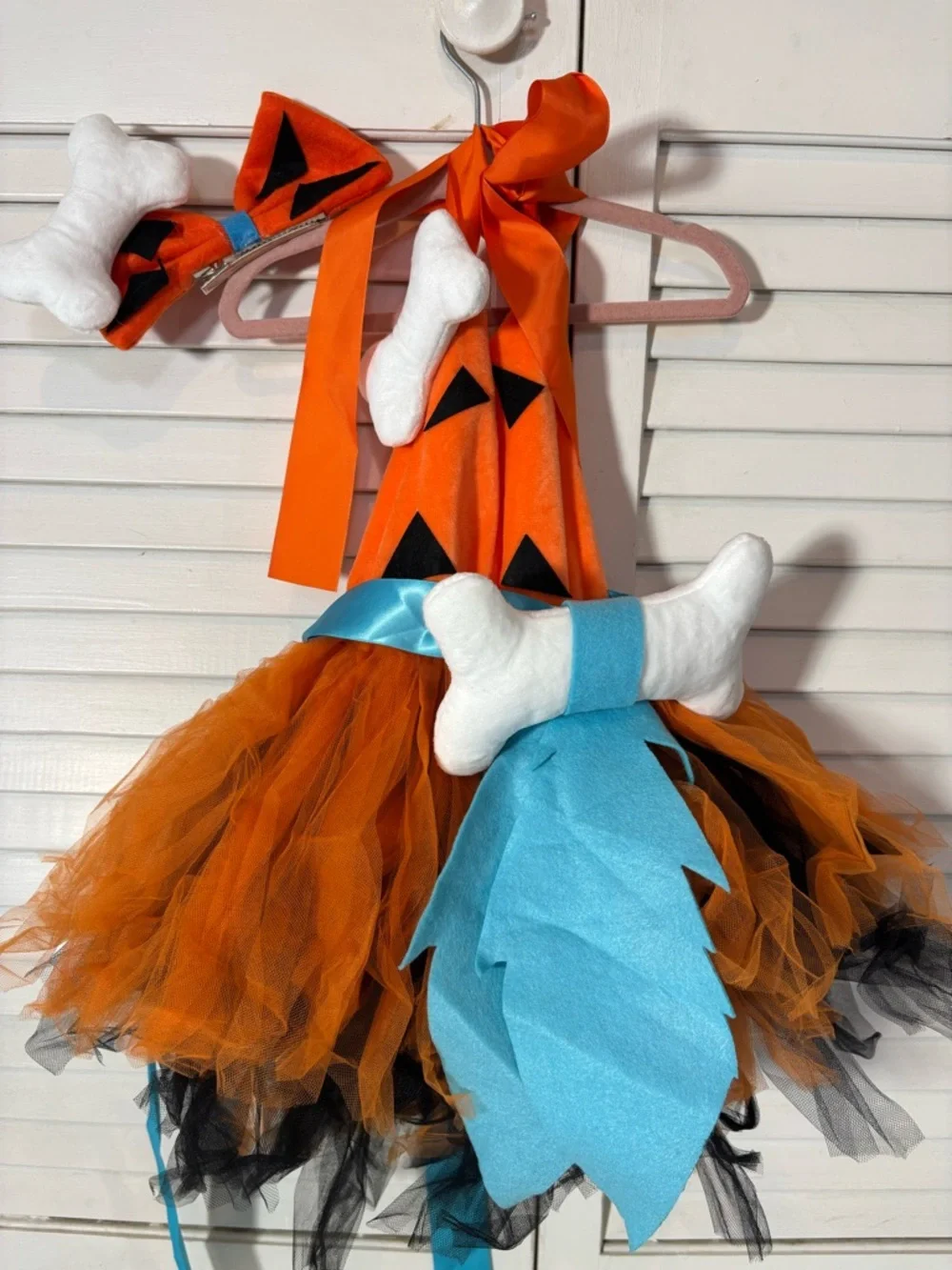 Toddler Pebbles Flintstones Costume Tutu Dress Orange Blue 18-24M 2T New
